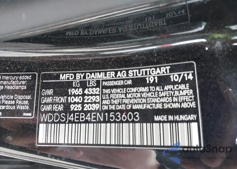 2014 Mercedes-Benz Cla 250 z USA, uszkodzony, nr VIN WDDSJ4EB4EN153603